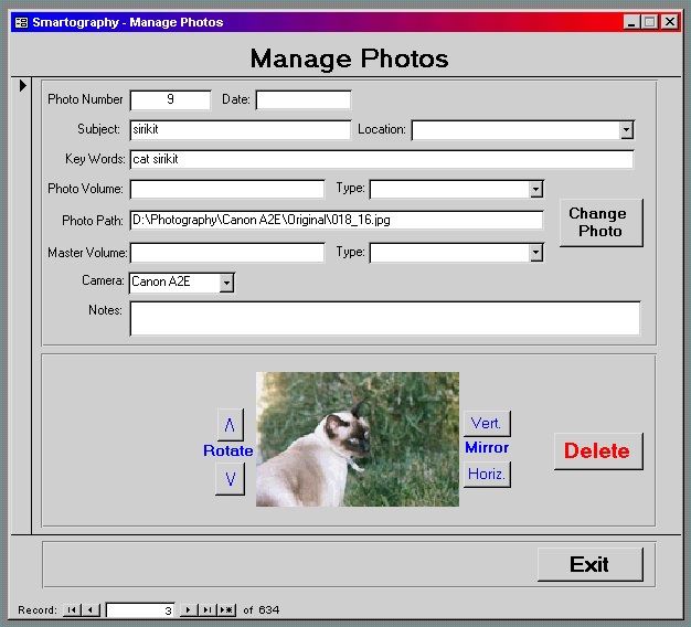 Manage Photos Dialog Box